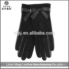 New Design Fashion Low Price Wool Lined Leather Gloves